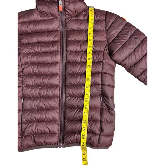 Save The Duck Kids Hooded Ultra Light Jacket Puffer Ski Coat Size 12 PlumTech - Picture 5 of 16